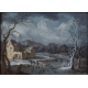 "Winter Landscape" by Johann Christian Vollerdt – 18th Century Old Master Painting