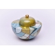 Multicolored ceramic urn