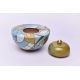 Multicolored ceramic urn