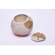 Round ceramic urn crescent moon