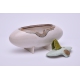 Handcrafted Oval Ceramic Urn with Ginko Leaf