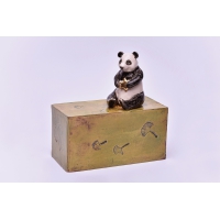 Ceramic panda bear urn, handcrafted ceramic urn by Heidi Hartmann