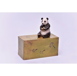 Ceramic panda bear urn, handcrafted ceramic urn