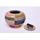 Multicolored ceramic urn - handcrafted