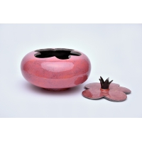 Pink Ceramic Urn with Crown