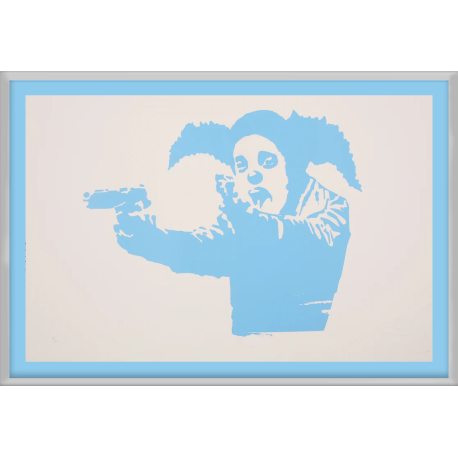 Banksy x Clown Skateboards (Blue) – Limited & Certified Screen Print | Exclusive Collector's Piece