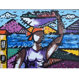 Hommage aux Femmes Africaines - Tribute to African Women - Painting by Nelson Neves