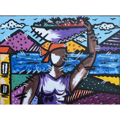 Hommage aux Femmes Africaines - Tribute to African Women - Painting by Nelson Neves