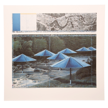 Christo - The Umbrellas (blue) - color offset - Japan/USA 1991